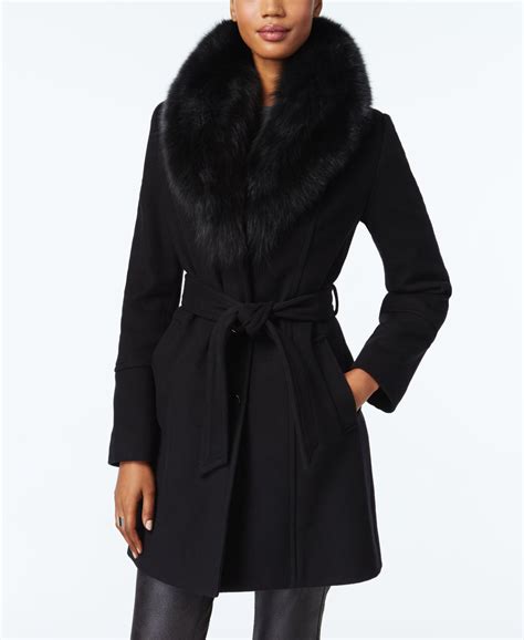 michael kors jacket with fox trim|Michael Kors Coats & Jackets for Women .